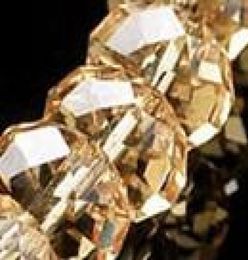 Rondelles de cristal à facettes en topaze, perles amples de 8mm, lot de 144 pièces d'espaceurs de bijoux en cristal, sell3812650