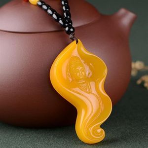 Topaze Guanyin Bouddha Jade Pendentif Pendentif pour Hommes et Femmes287v