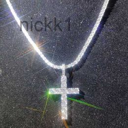 Topbling 5a Zircon croix pendentifs collier bijoux plaqué platine hommes femmes amoureux cadeau Couple religieux Y1BO