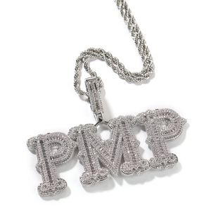 Topbling A-Z aangepaste naamletters letters hanger ketting ijskoud bling 18k echte goud vergulde hiphop sieraden