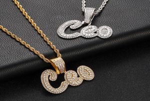 TopBling Hip Hop personnalisé 26 lettres nom pendentif collier 18 carats véritable plaqué or bijoux 2089294
