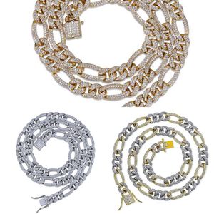 Collar de cadena cubana Topgrillz-10 mm, oro y plata, joyería de lujo, rapero masculino de hip-hop 16-30 pulgadas Q0809