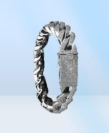 TOPGRILLZ 20 MM Iced Out Heren Zirkoon Curb Cubaanse Link Armband Hiphop Sieraden Dikke Zware Koper Materiaal CZ Ketting armband Geschenken J5080061