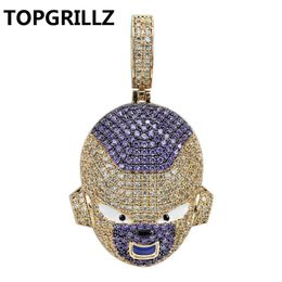 TOPGRILLZ Freezer pendentif collier glacé cubique Zircon Hip Hop or argent couleur hommes breloques chaîne bijoux Y1220