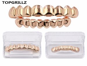 Topgrillz Grillz Set Gold Finish huit 8 Top dents 8 Bottom Tooth Plain Hip Hop Grills237J7435063