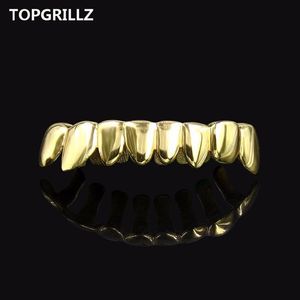 TOPGRILLZ Hip Hop Grillz GOUD Kleur PLATED DRIP STIJL Tanden GRILL Vormige Bodem Tand Grills Lichaam Jewelry300I