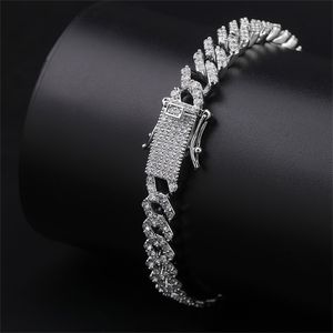 Topgrillz Hip Hop Iced Out Bling CZ Mannen Armband Mode 7 8 9 Inch Lange Miami Cubaanse Keten Armbanden Mannelijke Hiphop Sieraden Geschenken 211124