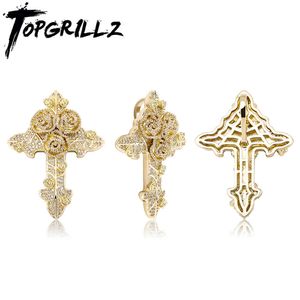 TOPGRILLZ nouvelle croix CZ pendentif collier de haute qualité glacé Bling pendentif Hip Hop rappeurs bijoux pour cadeau fête X0509