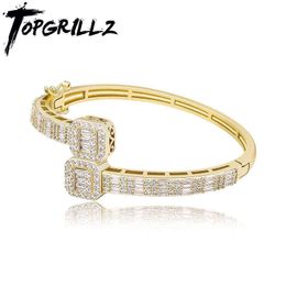 TOPGRILLZ Personnalité 5mm Bracelet Haute Qualité Glacé Micro Pave Cubic Zirconia Hip Hop Bijoux De Mode Cadeau Pour Les Femmes 220117
