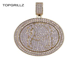 Topgrillz QC Spinner Letter Pendant ketting Iced Out Hip Hoppunk Gold Silver Color Chains for Men CZ Charms Sieraden Gift J19071331676488