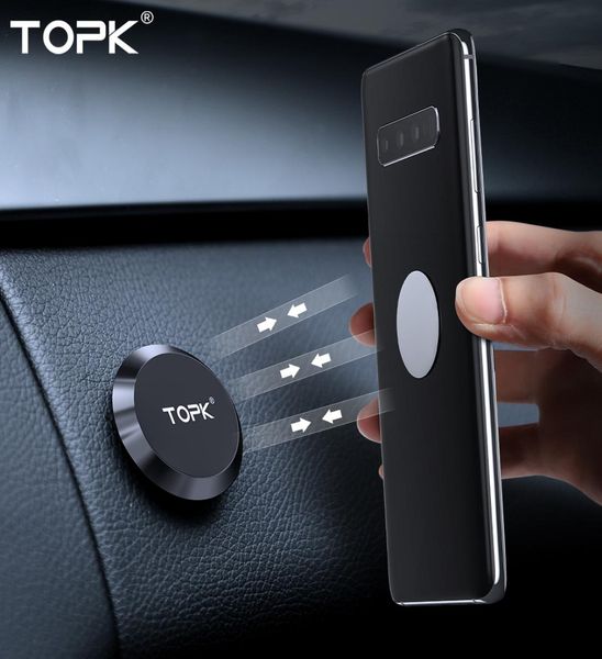 Topk Magnetic Car Phone Deckder Dash Dash Dash Téléphone Stand Releer Rateer Wheater Murtic Mur Murder For Phone Samsung Xiaomi8237161