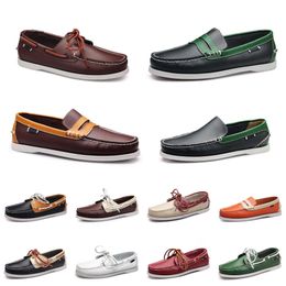 topMen Loafers Leer Vrijetijdsschoenen Mode Outdoor Sneakers Bodem Laag uitgesneden Klassiek Drievoudig Zwart Grijs Gr