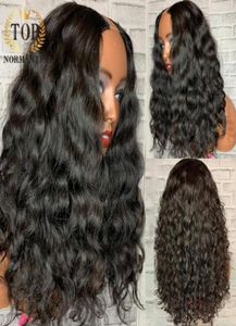 Topnormantic 26quot U Deelpruik 180 Dichtheid Glueless Human Hair Pruiken Braziliaanse Remy Nature Wave for Black Women Lace1027274