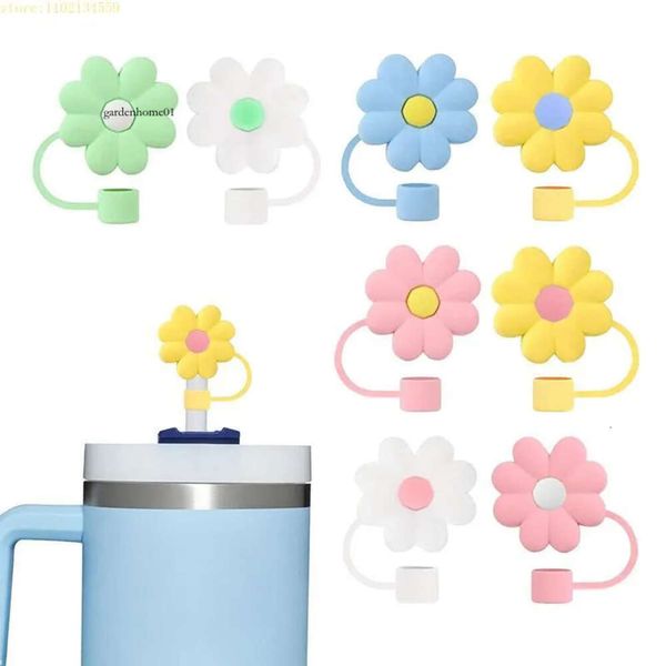 Accesorios de taza de bebida Topper Consejos de paja de silicona Vubierta reutilizable 8pcs a prueba de polvo para caminar para acampar 0422