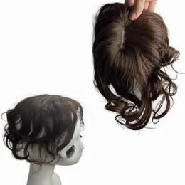 Toppers 1014 ''Natural ondulado rizado brasileño cabello humano Toppers Clip en extensiones de postizos aumentar el volumen del cabello para mujeres Remy suave