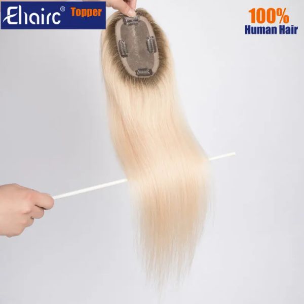 Toppers 3 * 5 pouces mono topper pour les femmes perruques hantées premium pour les femmes 100% chinois cuticules remy vierge de cheveux à cheveux humains mono topper