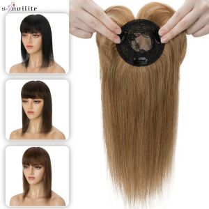 Toppers 8,5x8,5 cm Hair Toppers Heuvrages pour femmes mono perruques Clip de cheveux avec une buccaire liminaire raide Clip d'invisible dans les extensions de cheveux