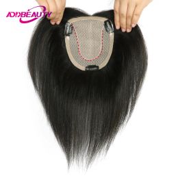 Toppers AddBeauty Femmes Toupee Usilk Base Hair Topper Straitement Vierge Human Hair Wig blanchis à cheveux humain Système