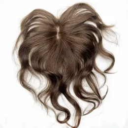 Toppers Body Golvend Braziliaans Echt haar Toppers 25 cm Clip-in haarstukjes Extensions Verhoog het haarvolume voor vrouwen Mild lichtbruin Remy