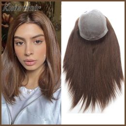 Toppers Volledige PU V Loop Straight Women Topper Wig 100% Human European Hair Women Toupee Natural Hairline Blonde Color Replacement Systems