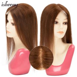Toppers Human Hair Topper Wig 10 "14" 18 "voor vrouwen 13x13cm t deel clip in haartoupee Remy Natural Hair Piece Center Deel