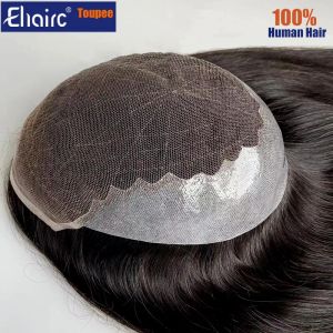 Toppers (en stock) Swiss Lace Q6 Topper Long Human Hair Topper pour les femmes, les coiffures naturelles bien bombées, les perruques féminines peuvent ajouter des clips