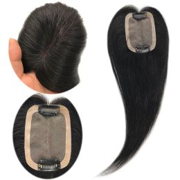 Toppers natuurlijke hoofdhuid #3 Net mono -basis 7x10cm mono -basis vrouwen topper haarstukken pu rond met clips