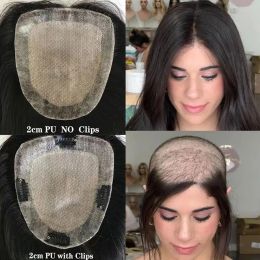 Toppers PU Around Women Toupe Skin Seda Base Virgin European Human Hair Topper para cabello fino y calvo Correo de horillo fino 5x5 6x6 pulgadas Cinta gratis