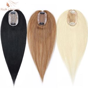 Toppers Rich Choices 6x9 Real Human Hair Toppers For Women Hair Loss Clip de base en soie dans Topper Pièces de cheveux naturels 110% densité