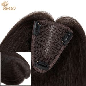Toppers SEGO 8X10cm ligne de cheveux naturelle Base de dentelle Toppers de cheveux réel pince à cheveux humains en Topper pour les femmes avec des cheveux clairsemés