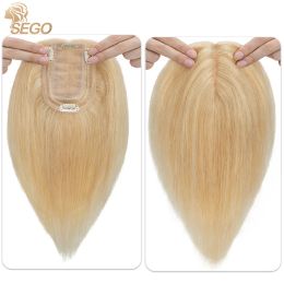 Toppers Sego Human Hair Toppers pour femmes avec des cheveux éclaircis