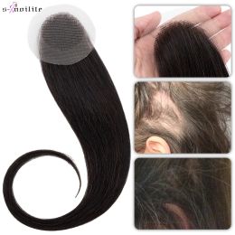 Toppers Snoilite 8 pouces dentelle cheveux Patch cheveux Toppers main Crochet naturel remplacement de cheveux humains prothèse capillaire Invisible postiche