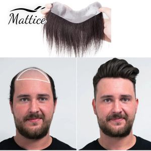 Toppers, peluquín Frontal con Base de piel fina para hombres, peluquín Frontal estilo V, cinta para hombres, adornos de cabello humano, peluca de cabello 100% humano