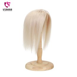 Toppers Vsr Clips en adornos para el cabello, sensación de cabeza suave, 10 pulgadas, rubio, negro, marrón, 100% cabello humano para mujeres