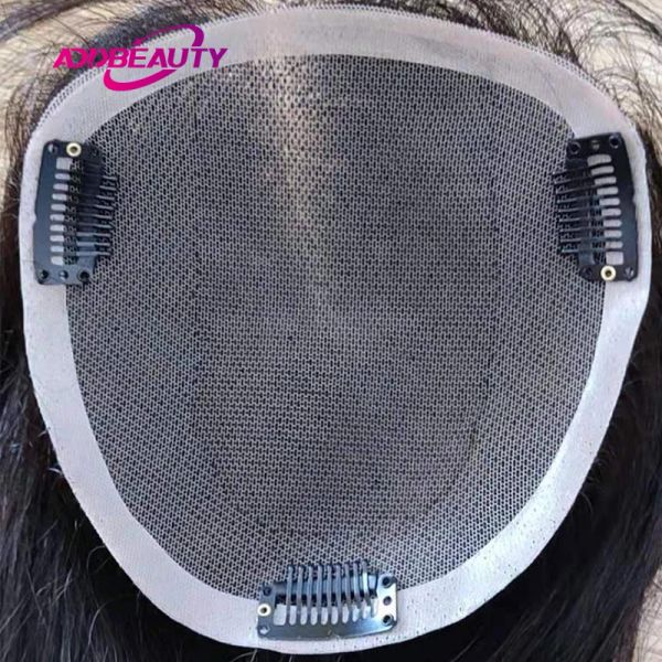 Toppers Femmes Toupet Perruques de Cheveux Humains Mono PU Indien Remy Postiche Humaine Système de Cheveux Raides pour Femmes Ligne de Cheveux Naturelle Clip dans Les Cheveux