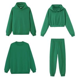 Toppies Otoño Invierno moda mujer sudaderas con capucha de manga larga pantalones cálidos de lana ropa deportiva de color sólido 220811