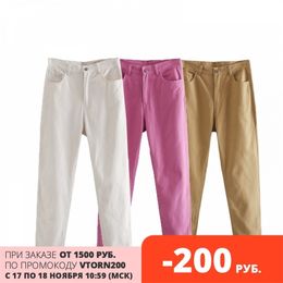 TOPPIES Mujer Pantalones rectos Pantalones de cintura alta Pantalones de chándal de algodón Ropa de talla grande 201118