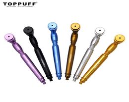 TOPPUFF-pipas de tabaco de aluminio con pantalla de tubo de Metal, pipas de mano de humo de Metal de 142MM para hierba, cuchara de mano, pipa de tabaco 9026183