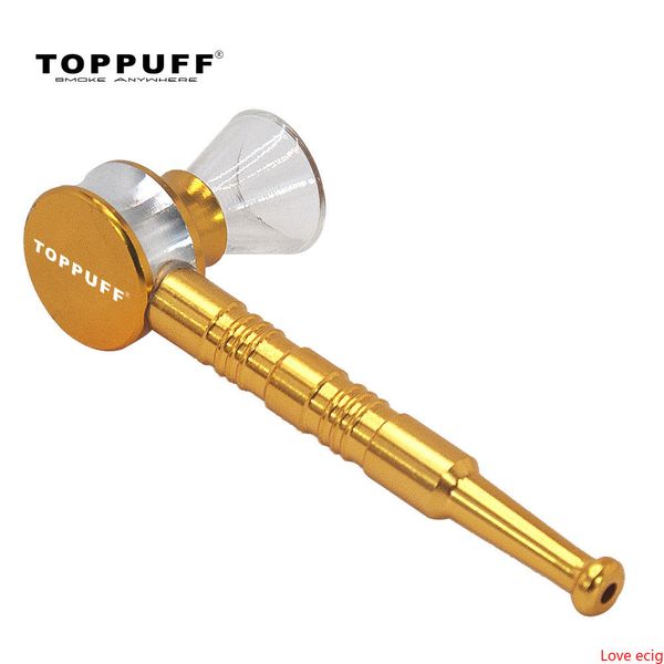 TOPPUFF Metal Glass Hand Pipe Mini Pipe Bongs baratos Agua Embriagador Pyrex Cuchara Tazón Fumar Plataforma de aceite Dab Burner DHL