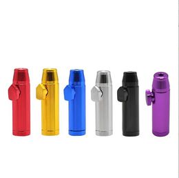 Toppuff New Hookahs Snuff Snuff Bottle Cigarrillo de aluminio Tubo de bala de metal Callador de aceite de extremo plano