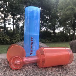 Toppuff Portable Water Pipe 178mm Plastic Acrylic Hookah Cilíndrico Dab Rig Bong con vaso de plástico