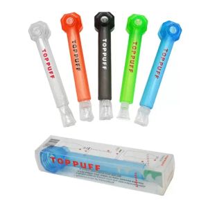 Toppuff Top Puff Portable Pipe À Fumer Pour Voyage Verre Bongs D'eau Tabac Acrylique Brûleur À Huile Tube Avec des bouteilles Narguilé Vis sur Bouteille