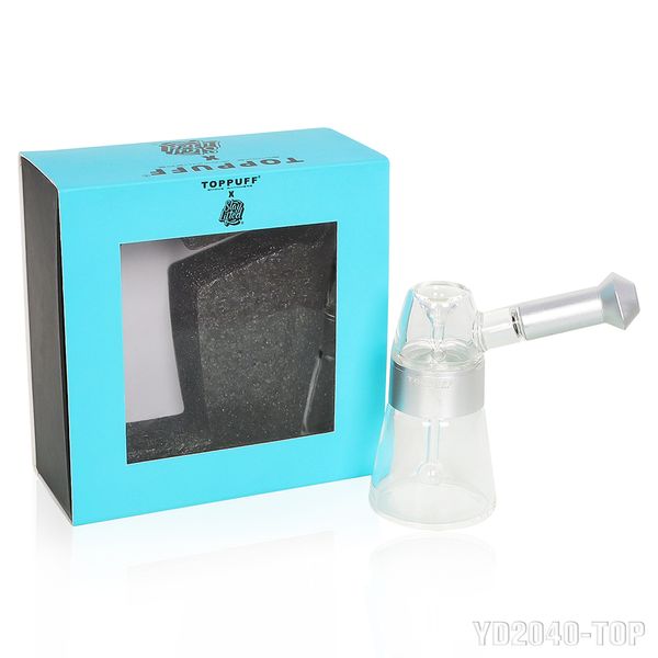 TOPPYFF Nuevos accesorios de cachimba de alta calidad para fumar Filtro de cigarrillo Tubo de agua de vidrio para fumar de metal con tubo de varilla de aluminio de metal Shisha Hookah en caja de regalo