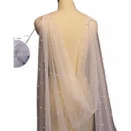 Topqueen G41 DIY Black Bridal Cape Veil Elegant Bachelor Party Cape Bridal Advalues for Wedding Sleves Cape Blanche pour les femmes B7NQ #