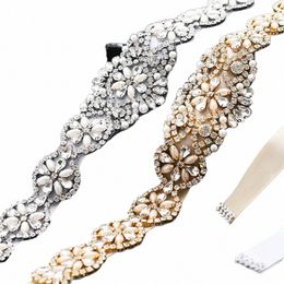TopQueen Hot Sale Bridal Belt Sier Gold Rhineste kralen sieraden luxe voor vrouwen vrouwelijke dres decorati accores s161 k3rk#