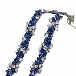 Topqueen bleu marine strass ceinture de mariée cristal applique ceinture accessoires de mariage robe de soirée taille Decorati S437-ML Q10A #