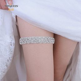 Topqueen S216-D Fahi Sexy Wedding Lace Garter Belt Girl Rhineste Party Bridal Women Lingerie Cosplay Leg Ring Suars1#