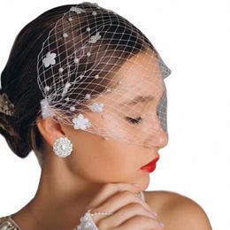 Topqueen Va15 Mini Bridal Veils Blusher Veil Wedding Birdcage Veil with Pearls The Two Combs Bachelorette Party Party Acnitions 77G5 #