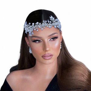 Topqueen White Pearl Bridal Headpiece Crystal Bridal Bandband de mariage Accoue Handamde Woman Headdr for Party HP186 F5EJ #