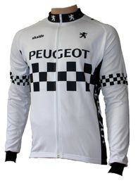 Maillot de cyclisme blanc Peugeot pour hommes, vêtements d'exercice de vélo, chemises fines à mèche, manches longues, 2XS6XL, automne 2024